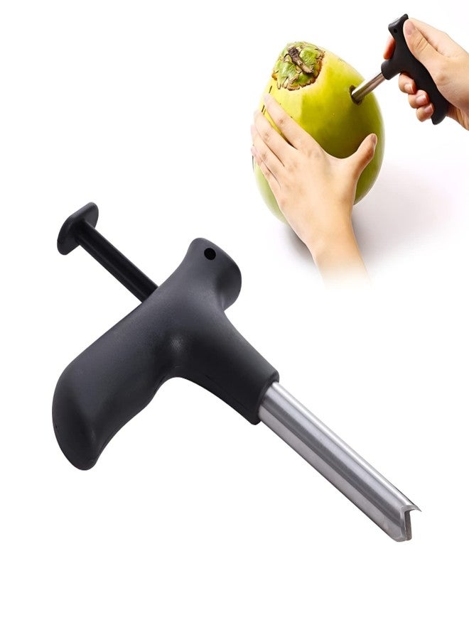 Oblivion Stainless Steel Coconut Opener 1 Pc - Quick & Easy Cracking Tool with Drill Cutter, Cleaning Stick, Effortless Fresh Water Extraction Kit, Durable Professional Hole Maker & Tap Cleaner - Image 1